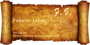 Fekete Ixion névjegykártya